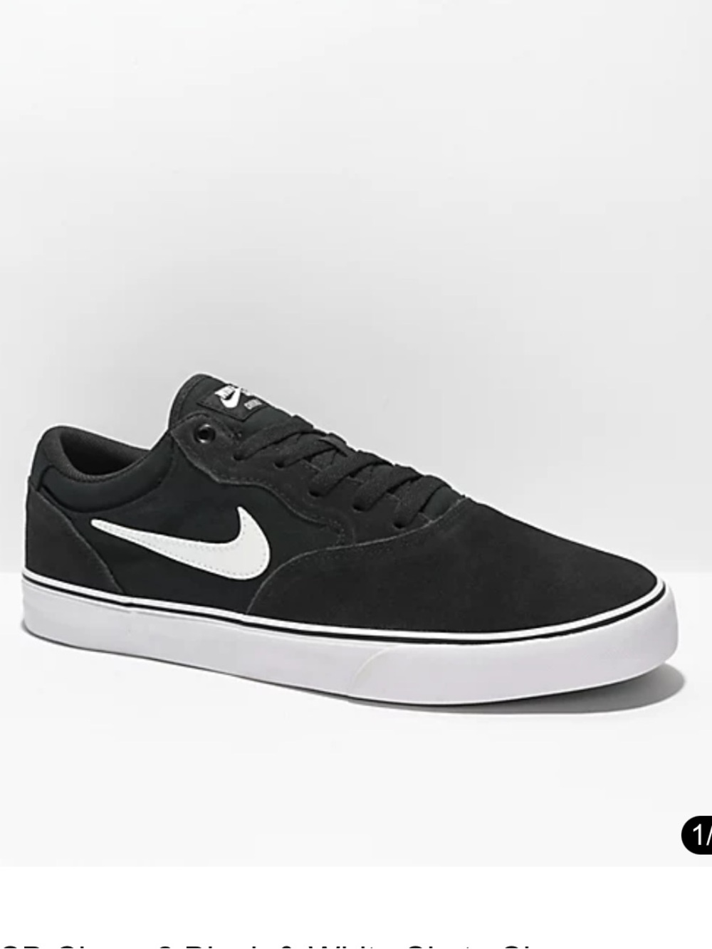 Nike SB Chron 2 Black & White Skate Shoes